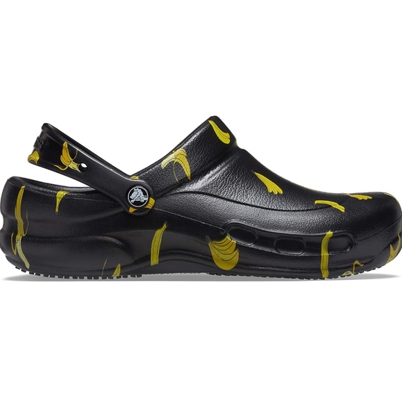 Crocs Unisex Adult Black Banana Printed Clogs - Picture 4 of 8